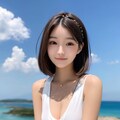 9/15 今日の嫁ちゃんR【夕焼けの海岸にて（日が沈まない星）】 6枚目