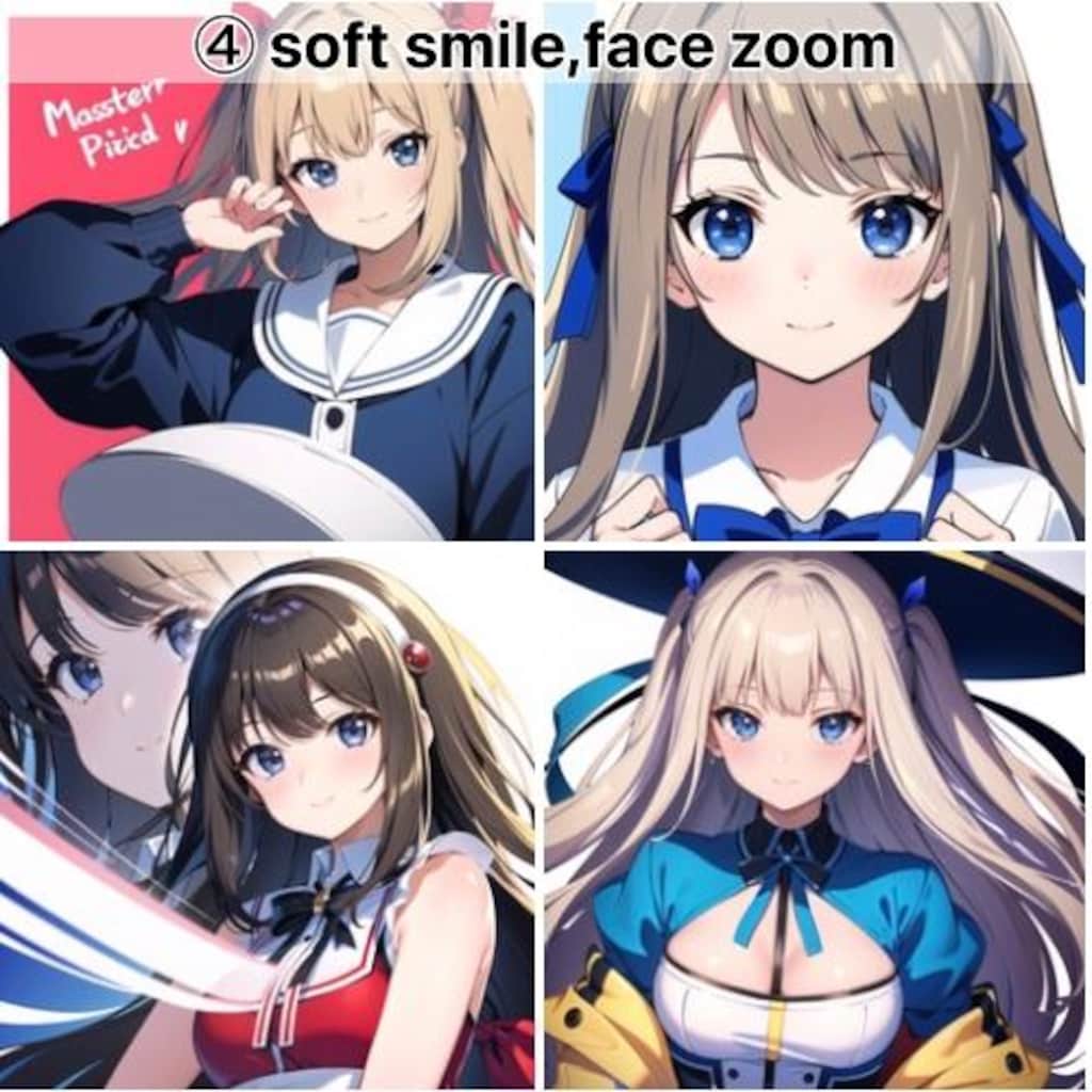 笑顔系プロンプト検証