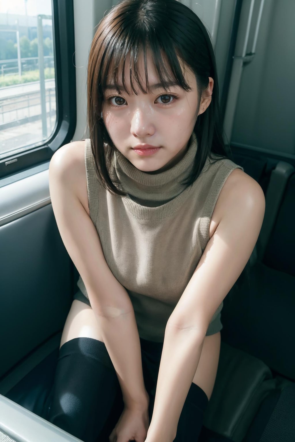 【12枚】電車に乗るお姉さん