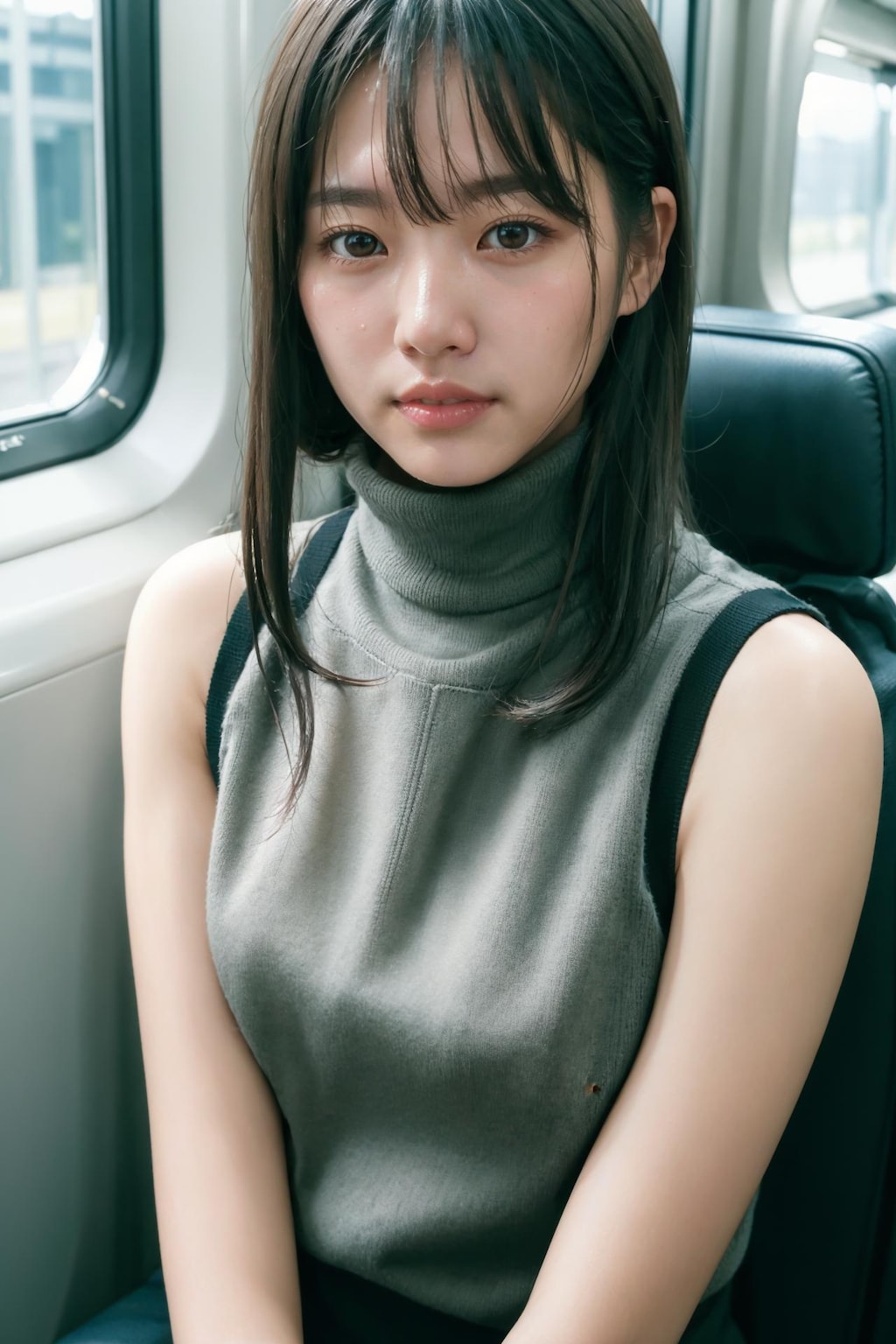 【12枚】電車に乗るお姉さん