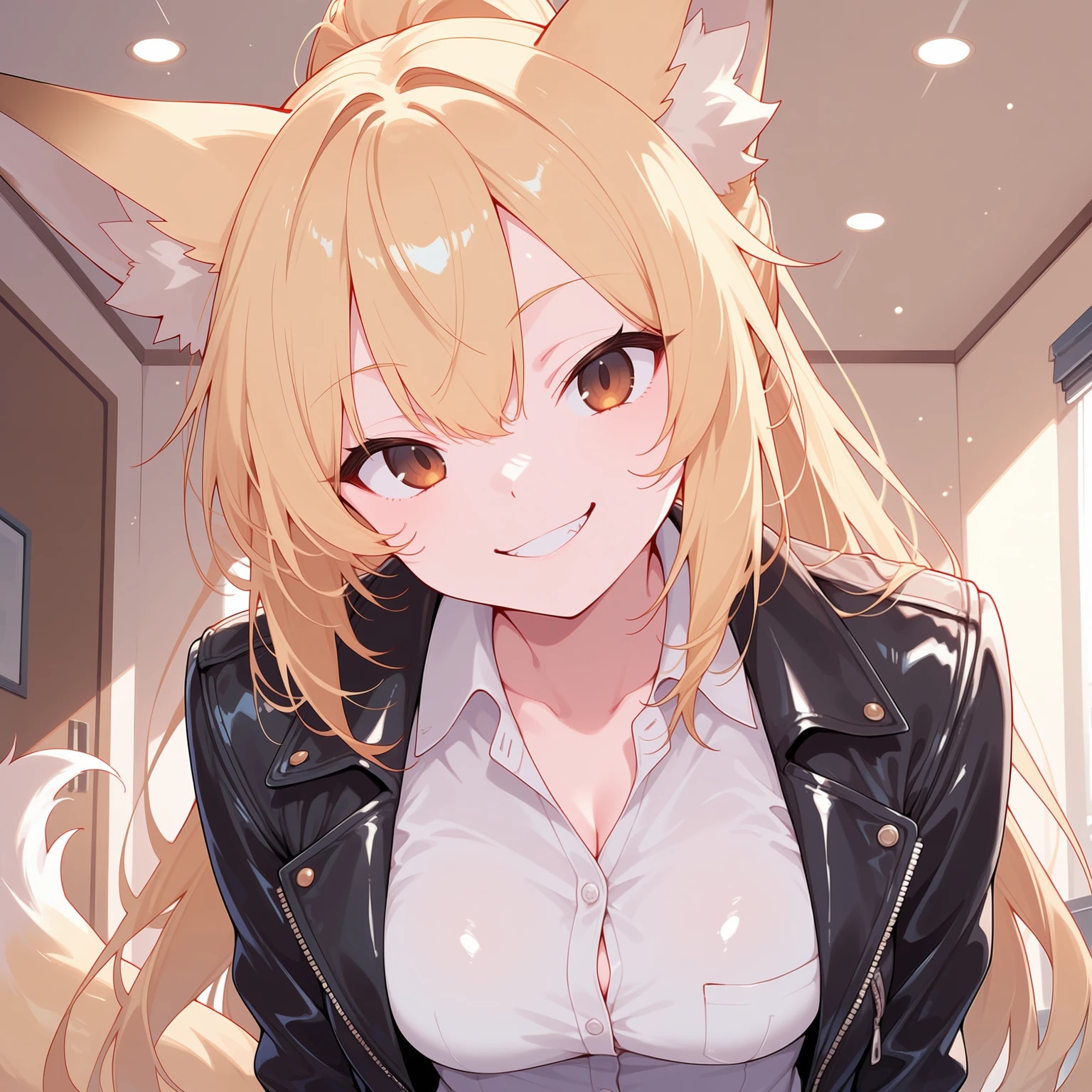 引きつり笑い　狐娘さん