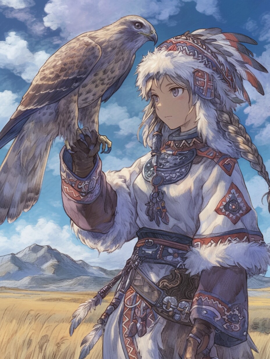 草原の鷹匠