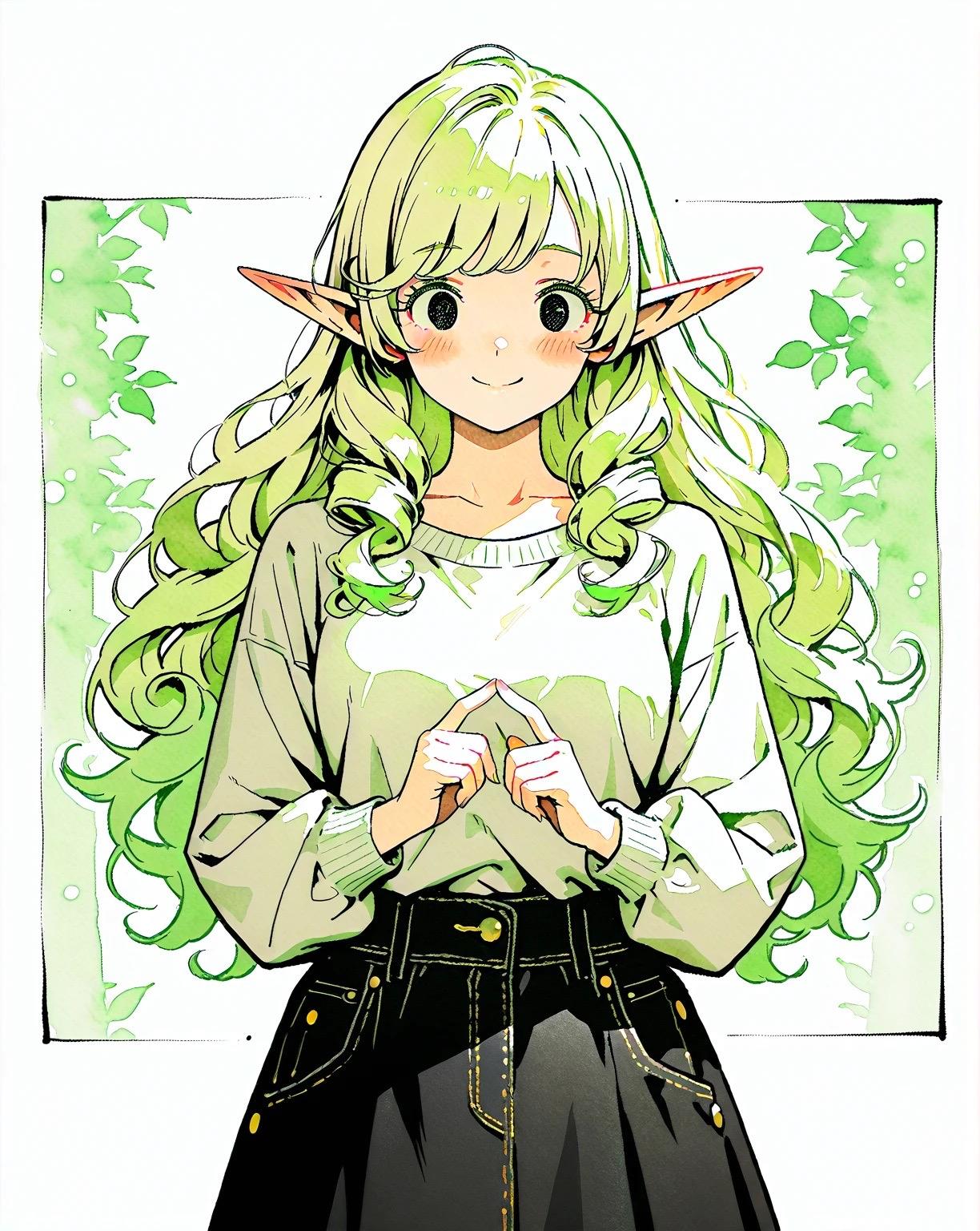 照れエルフ | の人気AIイラスト・グラビア