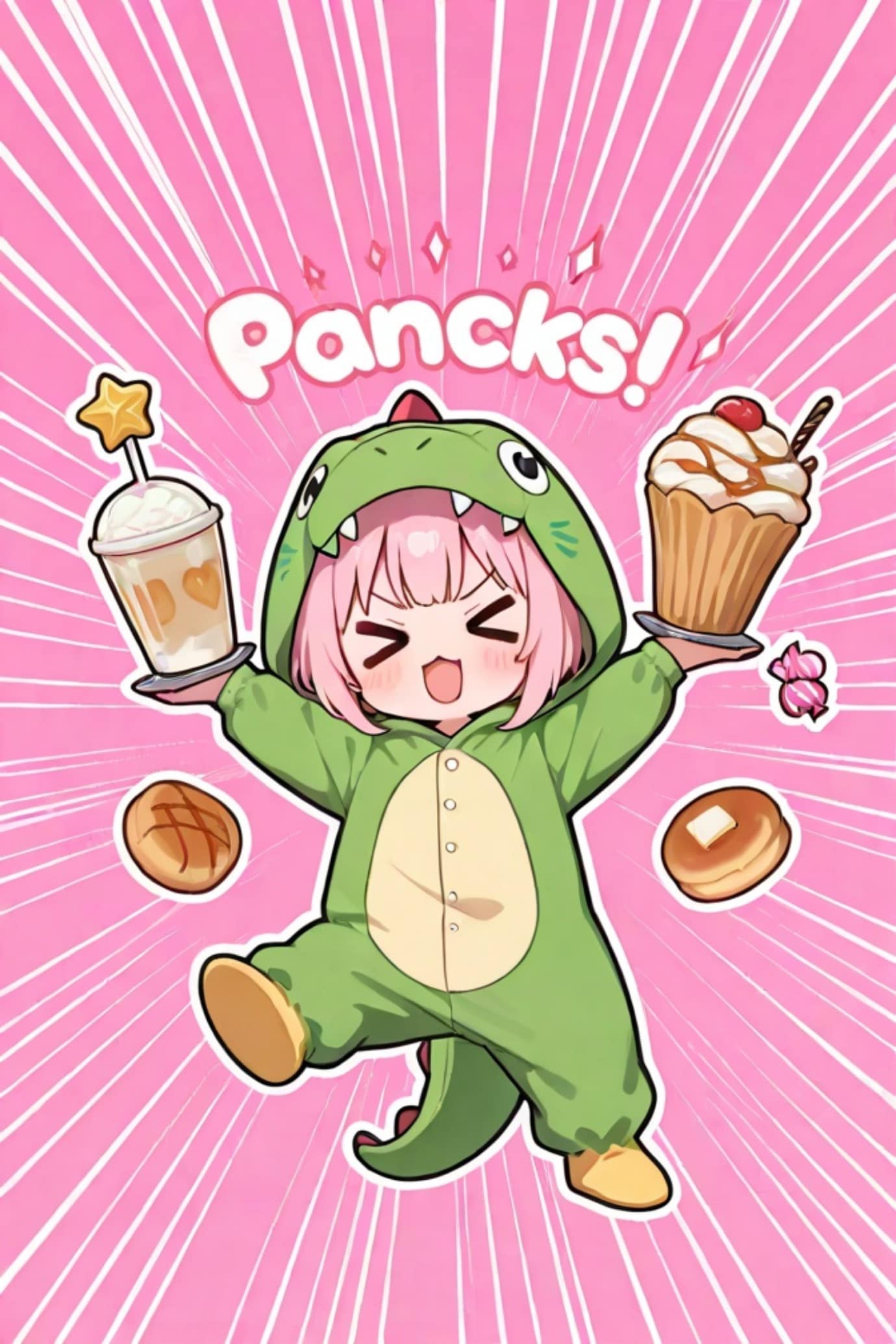 きぐるみのピンク髪ちゃん