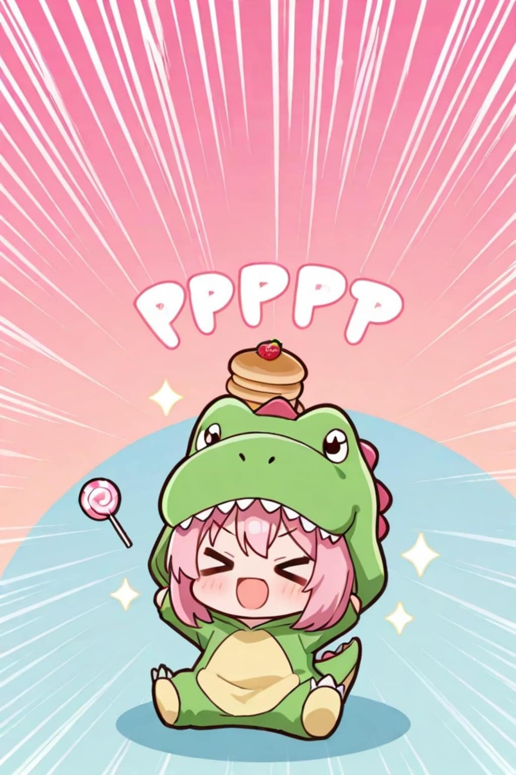 きぐるみのピンク髪ちゃん