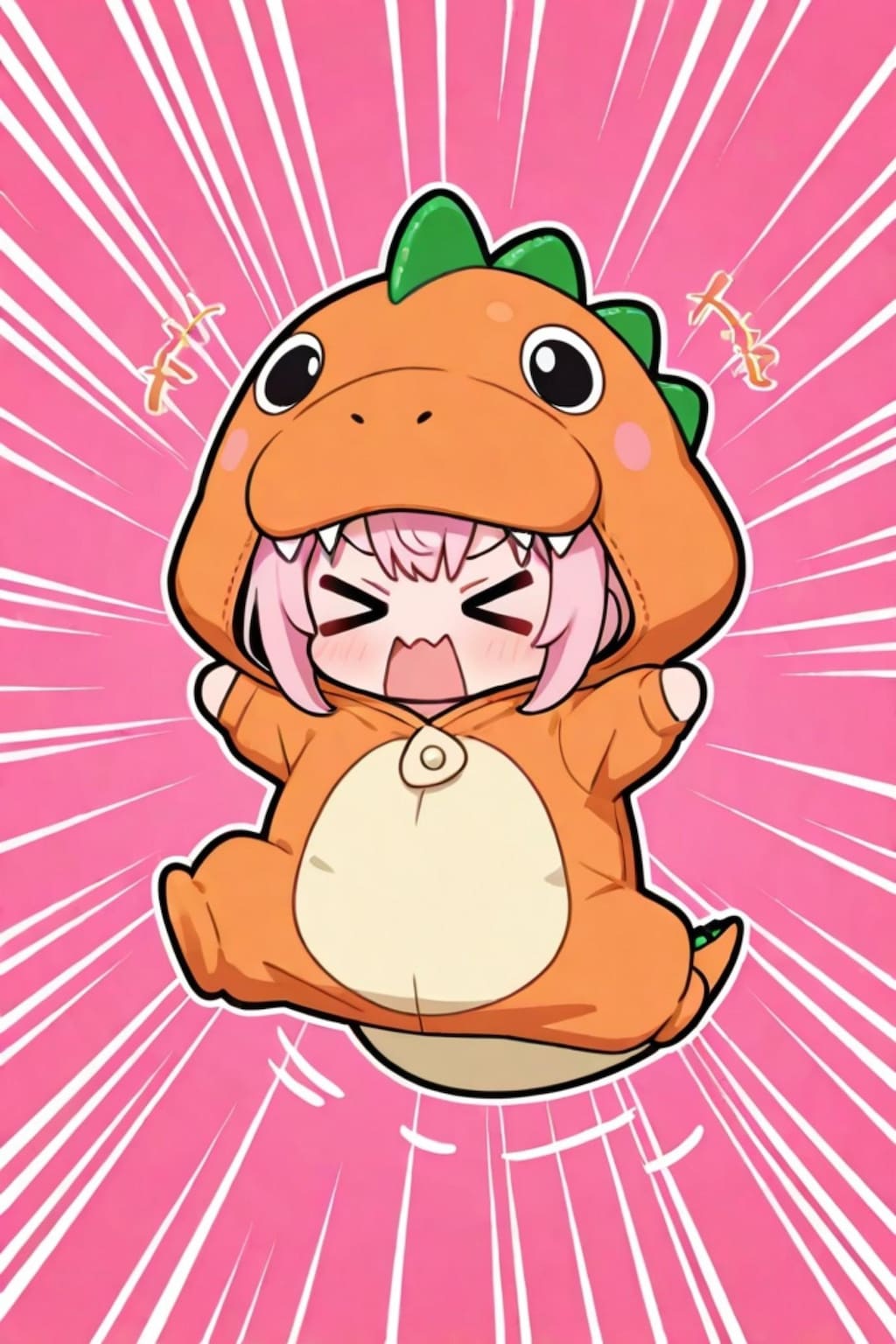 きぐるみのピンク髪ちゃん