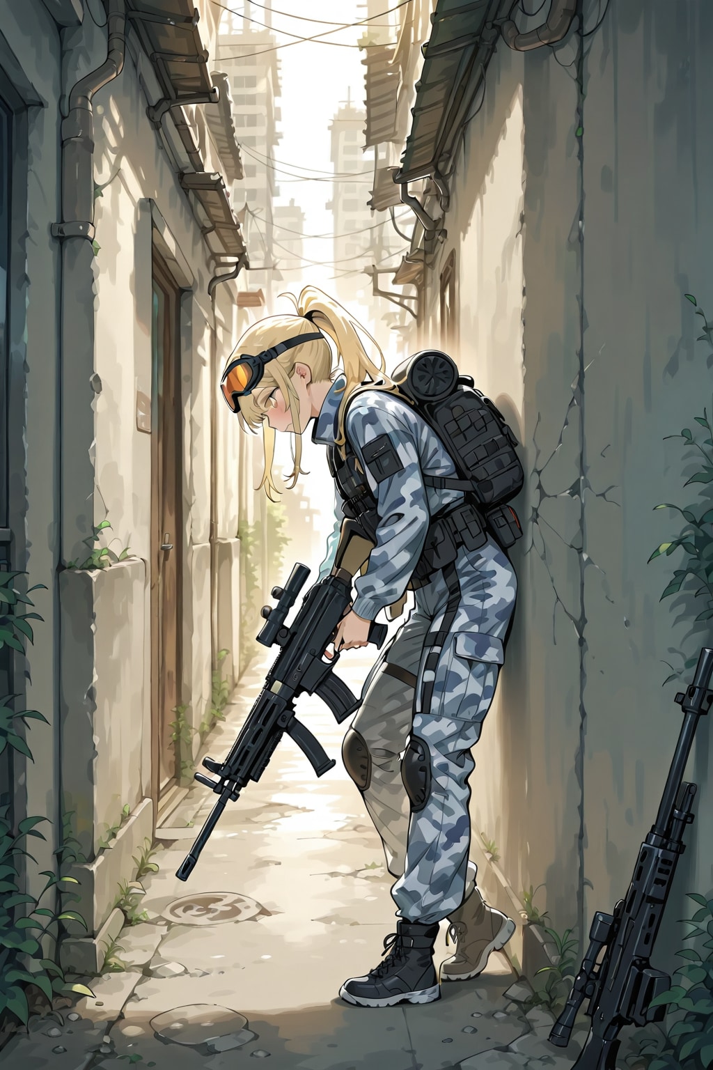 女兵士(重機関砲・失敗)