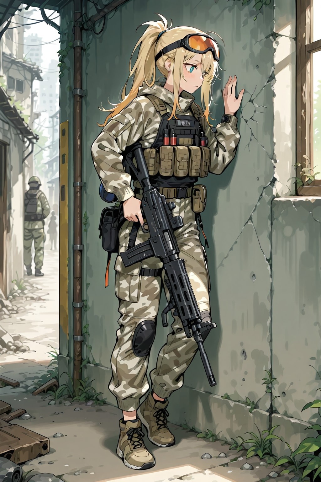 女兵士(重機関砲・失敗)