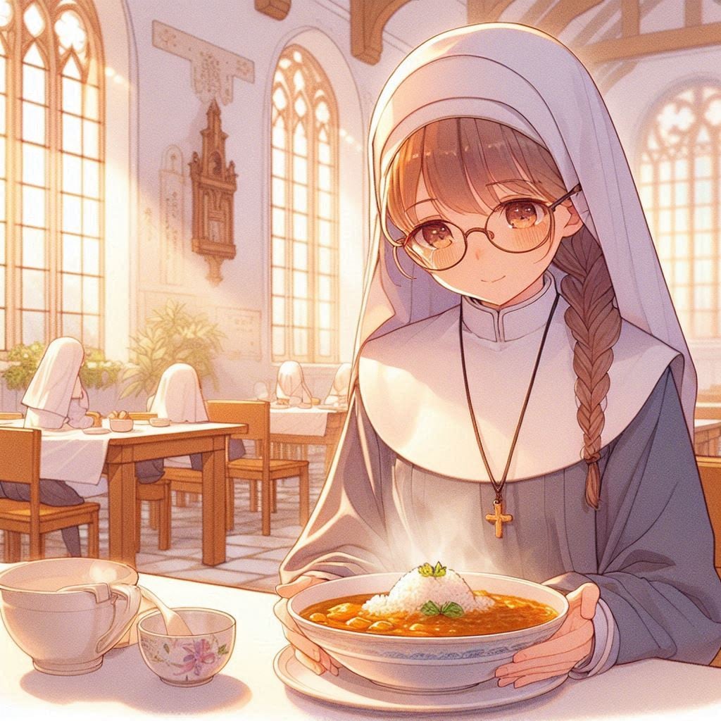 眼鏡シスターのお昼ごはん