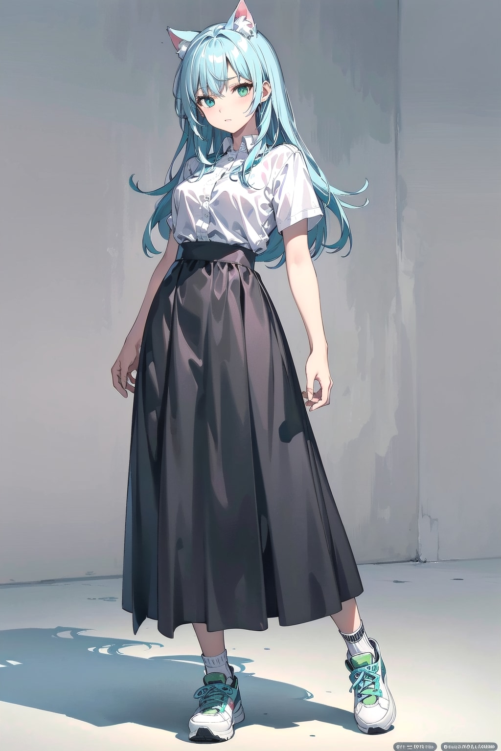 脚長効果のロングスカート👗