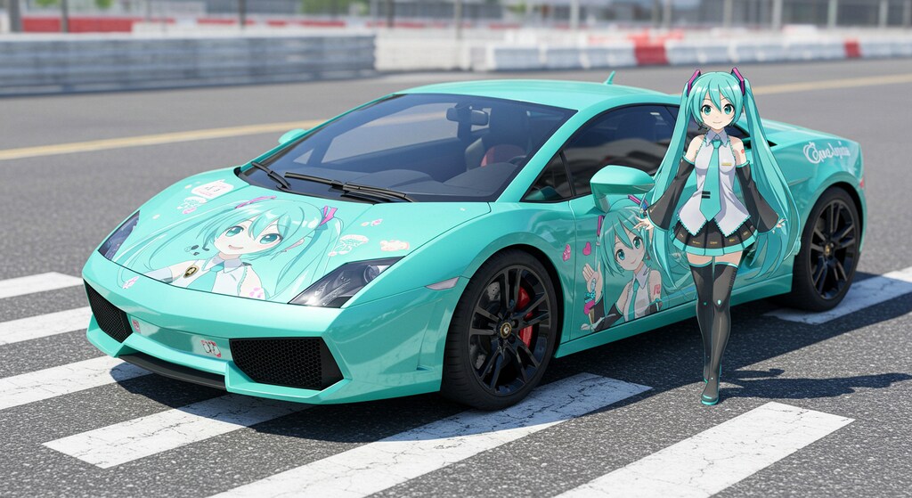 初音ミクとランボルギーニガヤルド