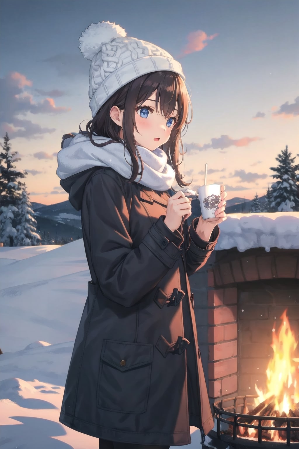 冬キャンプの焚き火