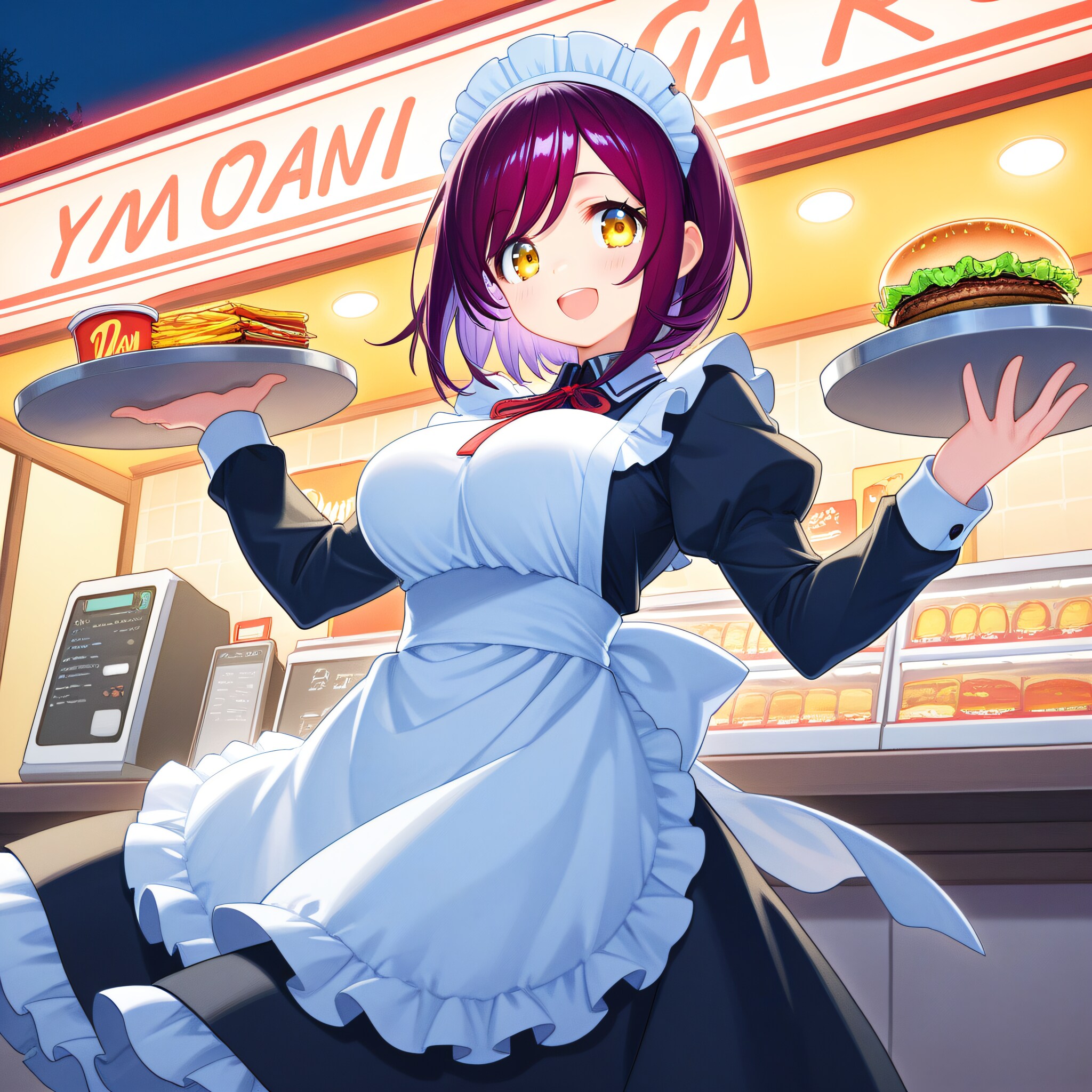 こんばんは（挨拶メイドの芽衣ちゃん） | の人気AIイラスト・グラビア