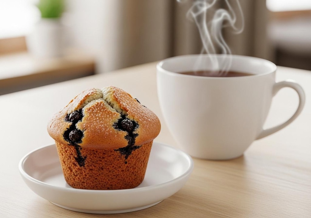 デザートのブルーベリーマフィン