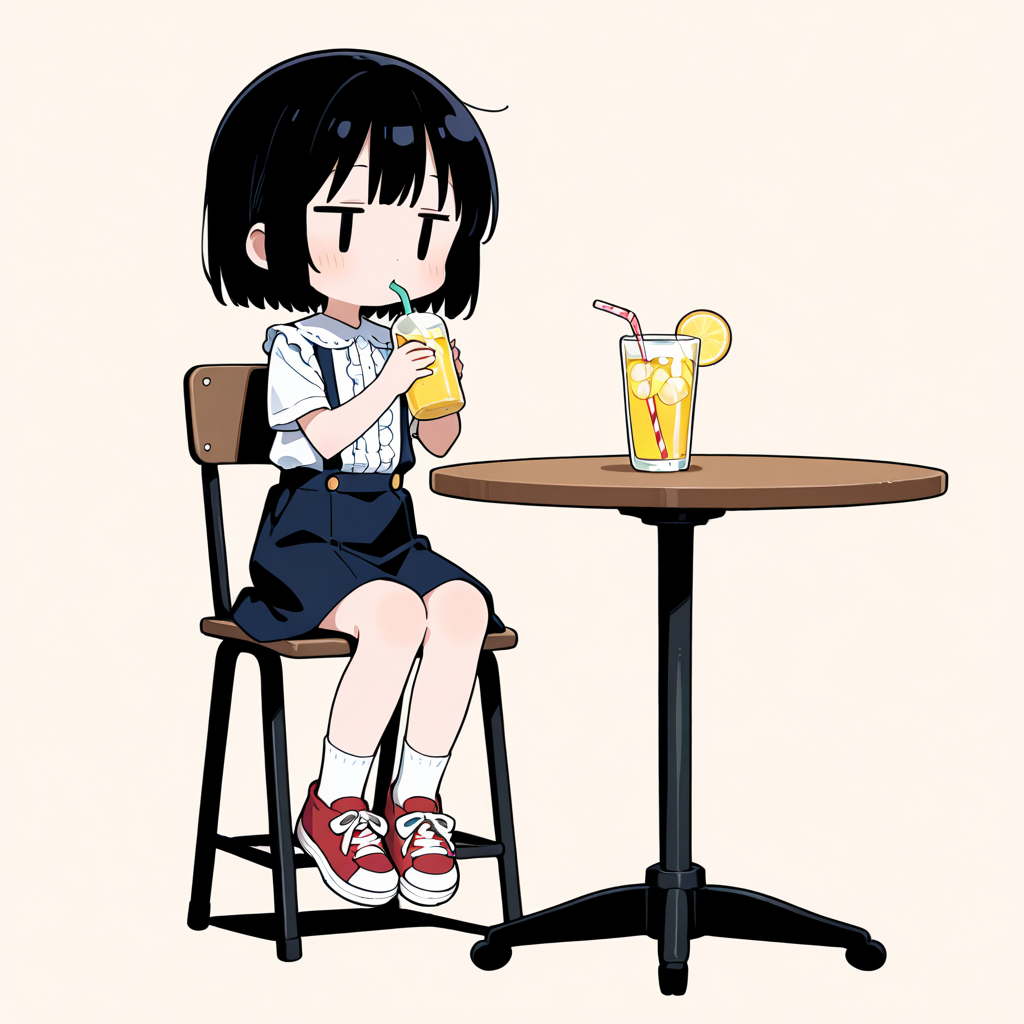 レモネードを飲む