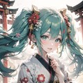 初音未來 初音ミク 着物 Miku VOCALOID ツインテール 2枚目