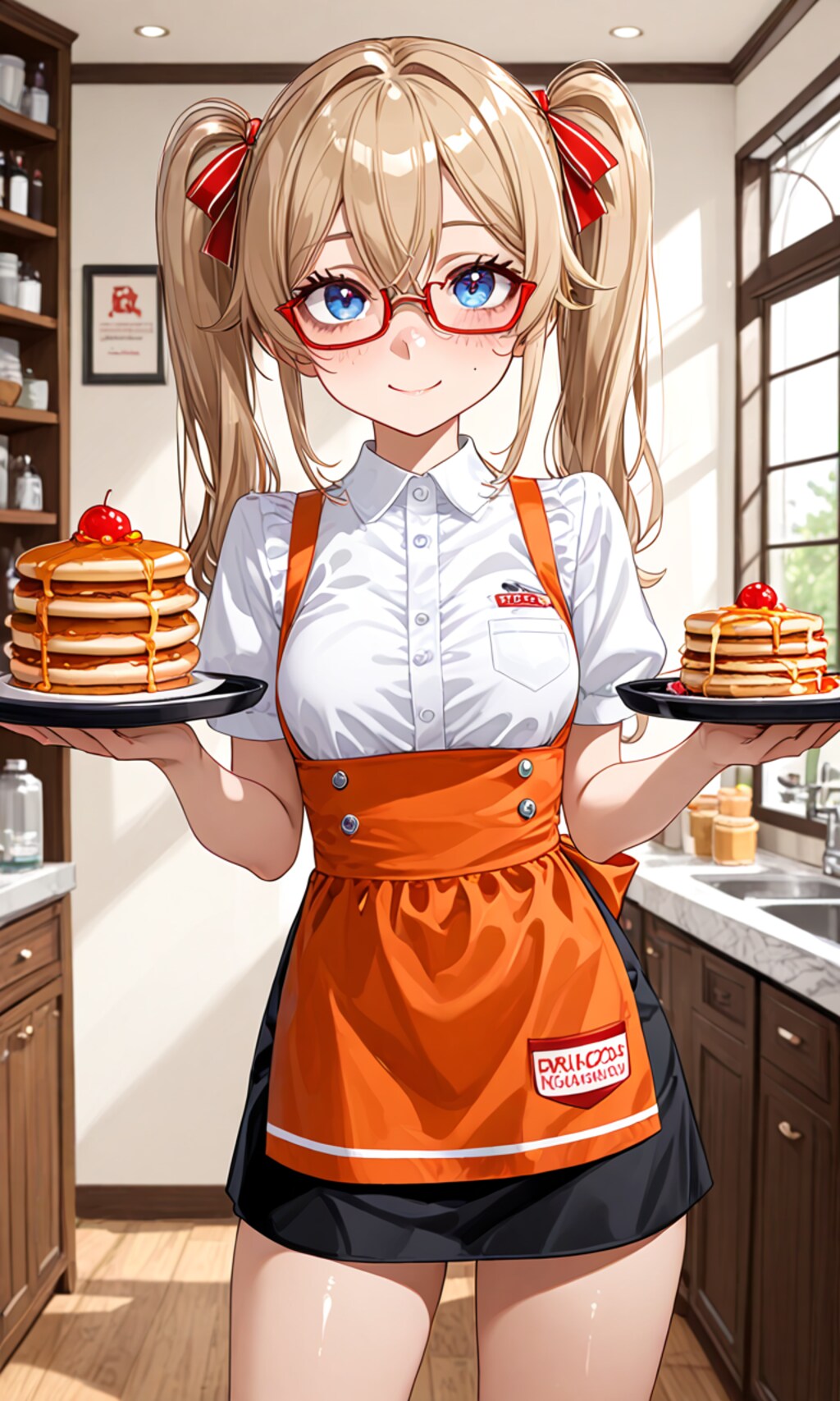 ツインテールカフェでバイト中