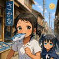 お魚咥えた幸多さん追っかけて裸足で駆けてくこなつちゃん 2枚目