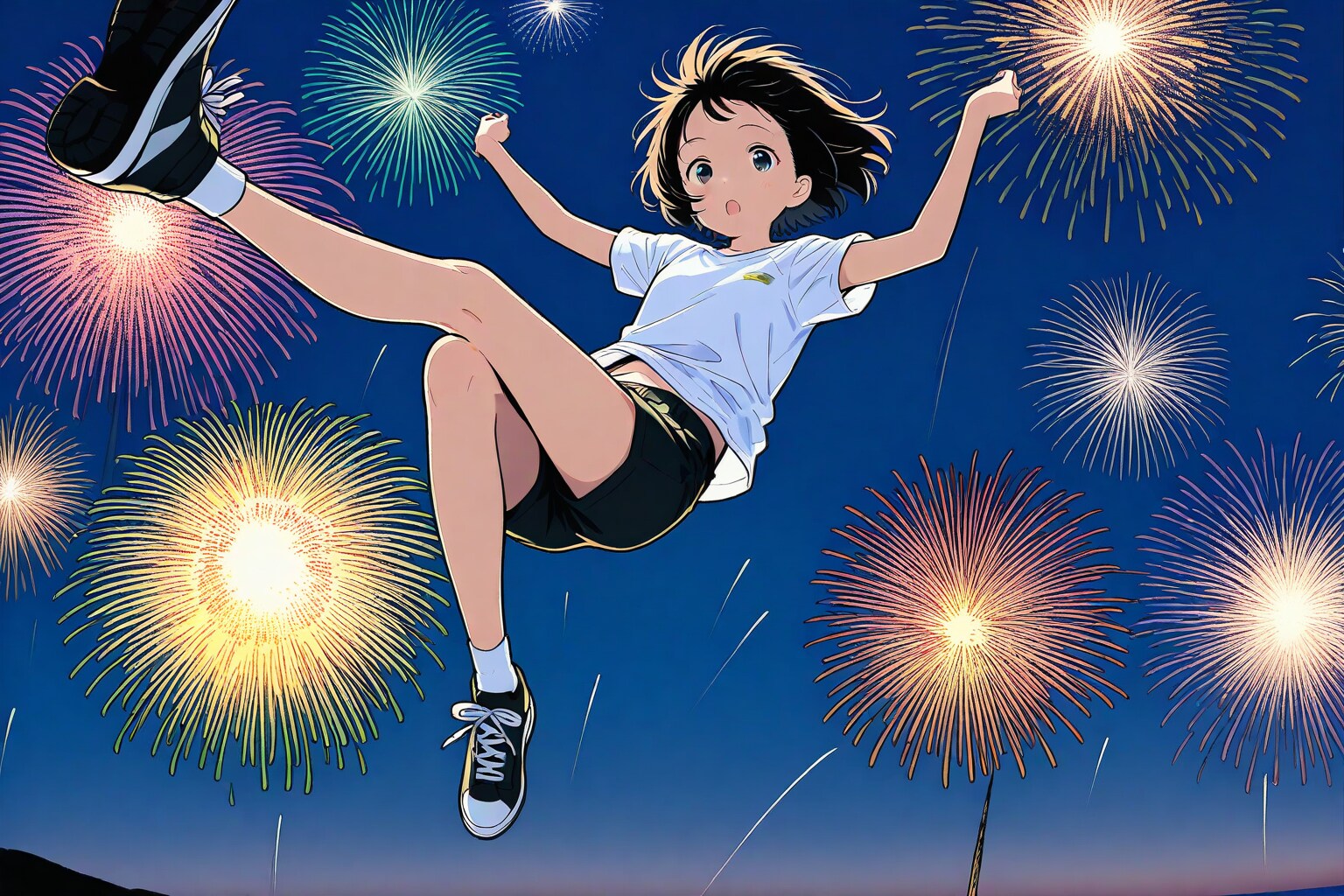 花火と一緒にどーん | の人気AIイラスト・グラビア