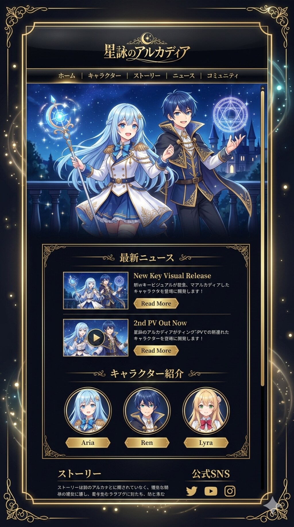 アニメ　ホームページ風