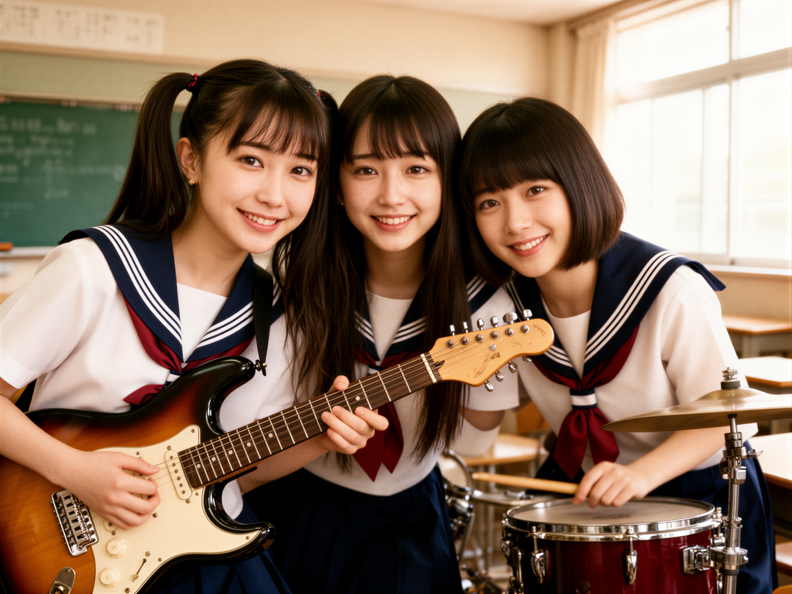 軽音楽部の女子高生 2 | の人気AIイラスト・グラビア