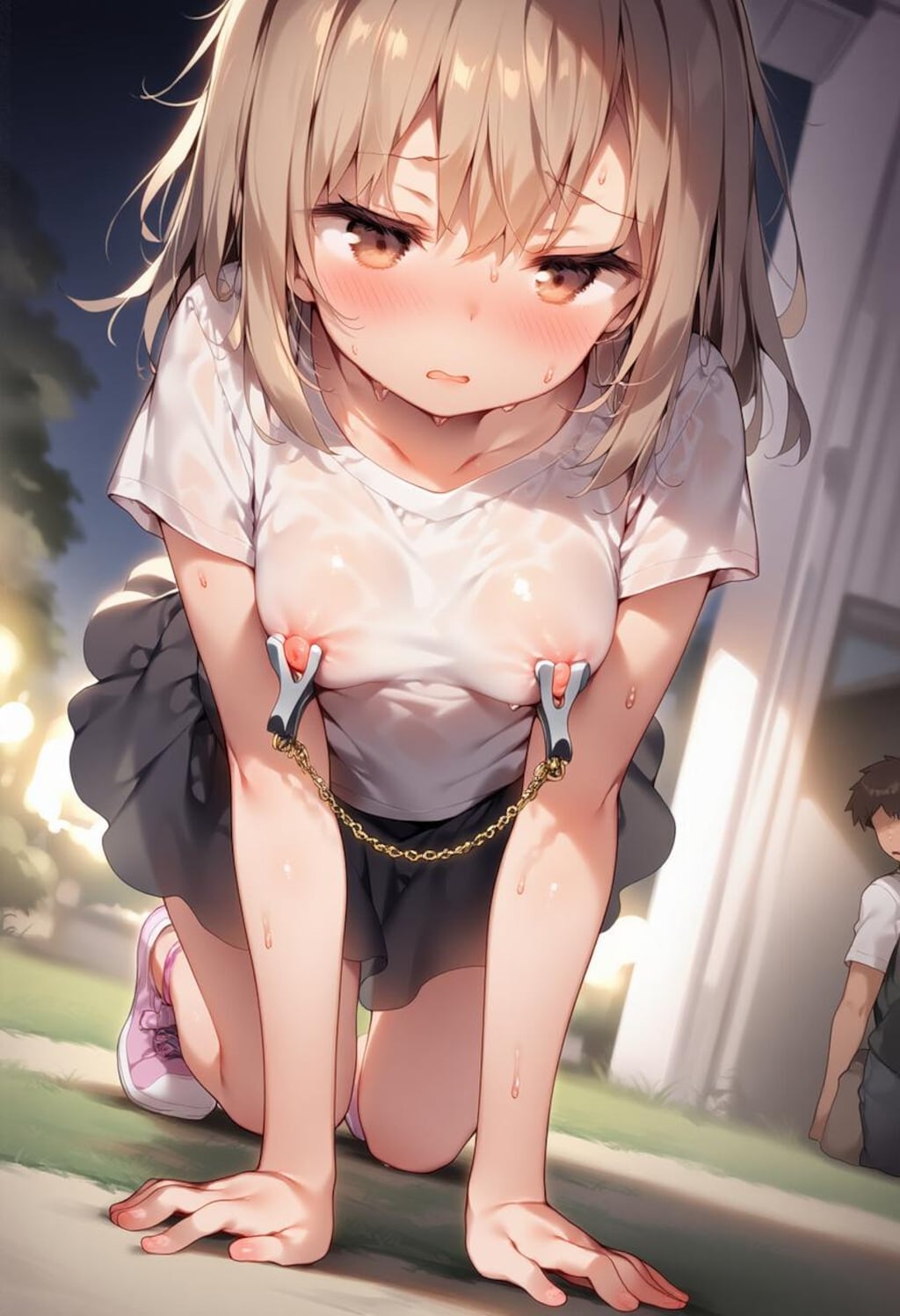 彼氏に恥ずかしい格好をさせられてます・・・