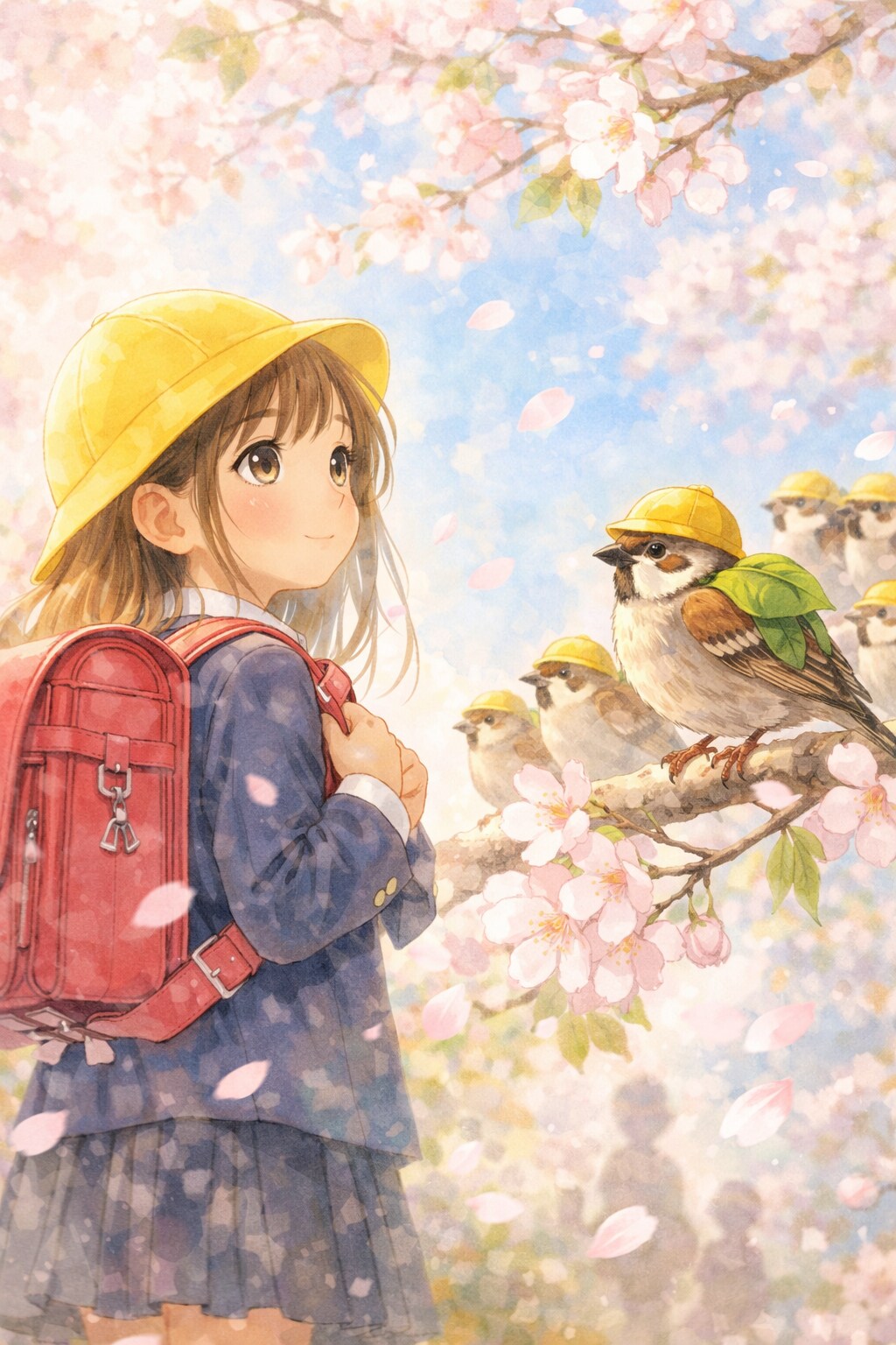 スズメさんと私の入学式 | の人気AIイラスト・グラビア