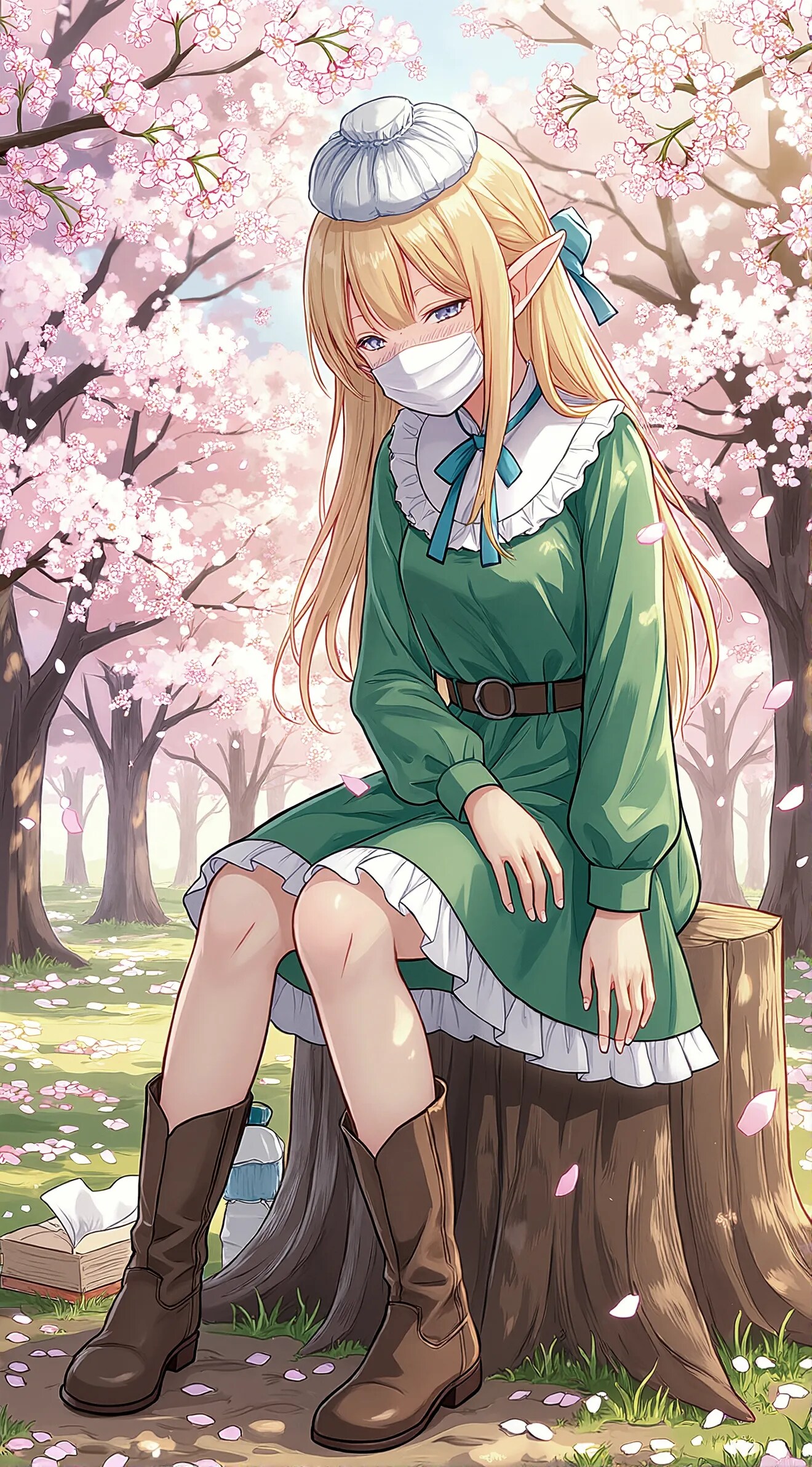 桜に似つかわしくないエルフ