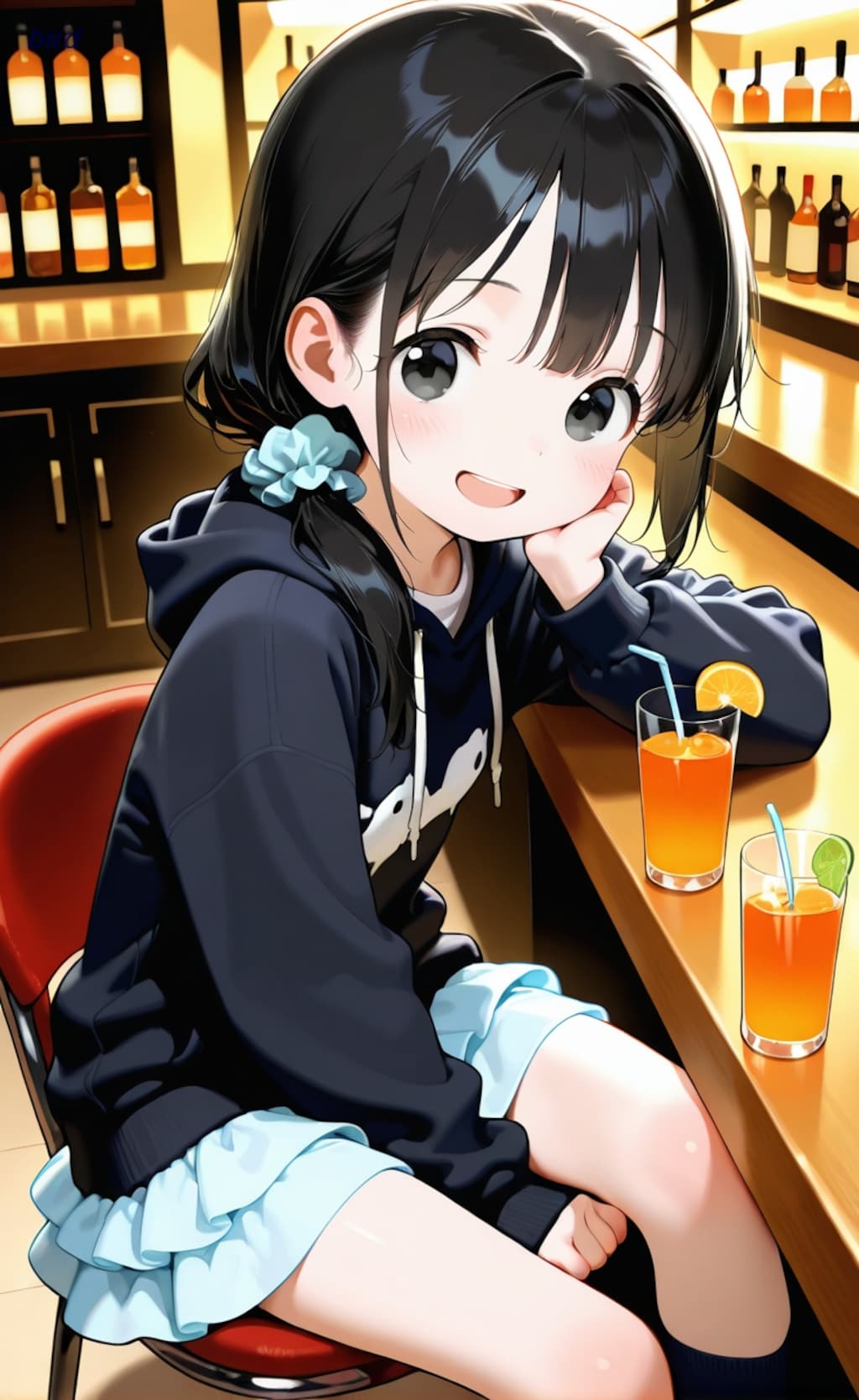 ジュースを飲むあずさちゃん