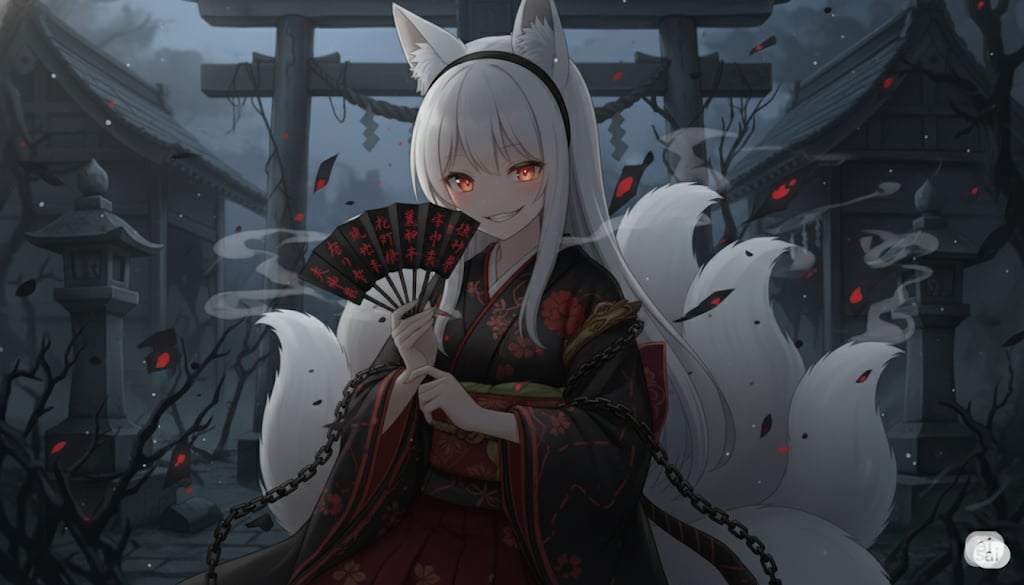 【九尾の久遠】堕ちた巫女 | の人気AIイラスト・グラビア