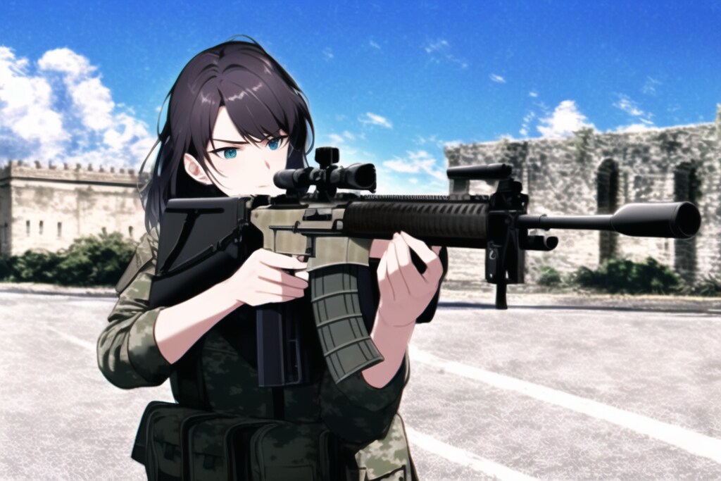 WAR SOLDIR GIRL 8 (aim and shoot)