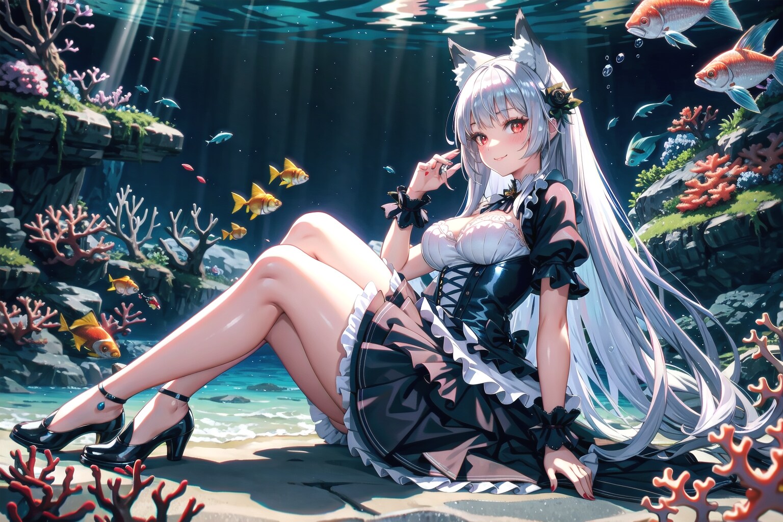 珊瑚礁と熱帯魚