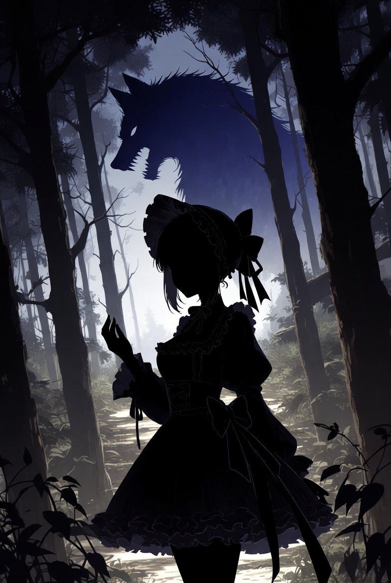 Gothic Lolita Little Red Riding Hood in Forest | の人気AIイラスト・グラビア
