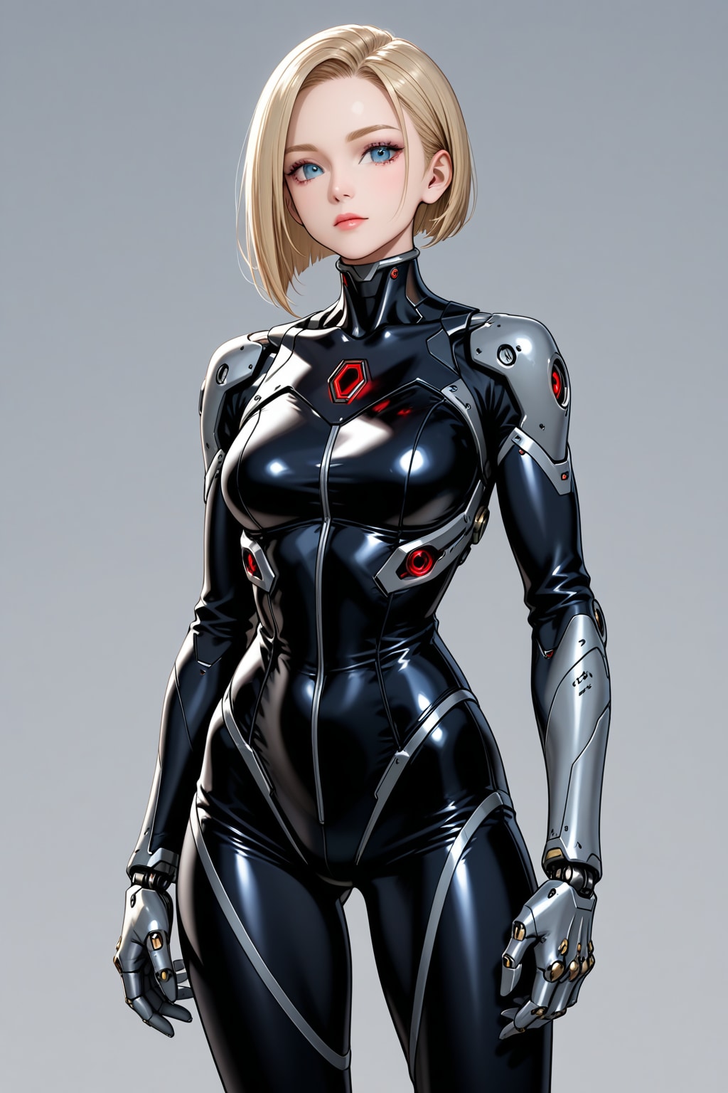 ピッチリしたボディスーツのサイボーグ淑女。《MOKA》