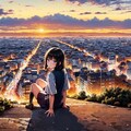 古都の少女と夕暮れ 12枚目