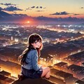古都の少女と夕暮れ 10枚目