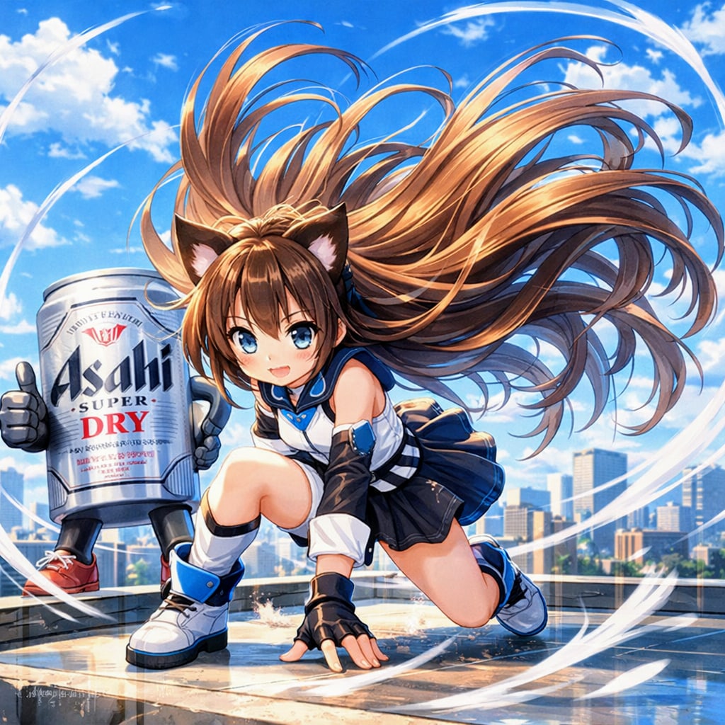 風のヒーローな小さな女の子