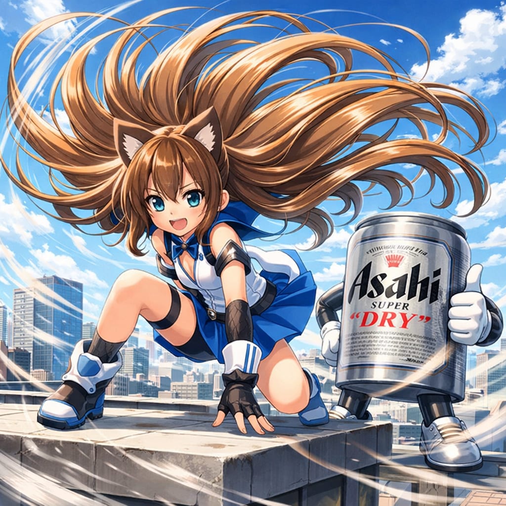 風のヒーローな小さな女の子