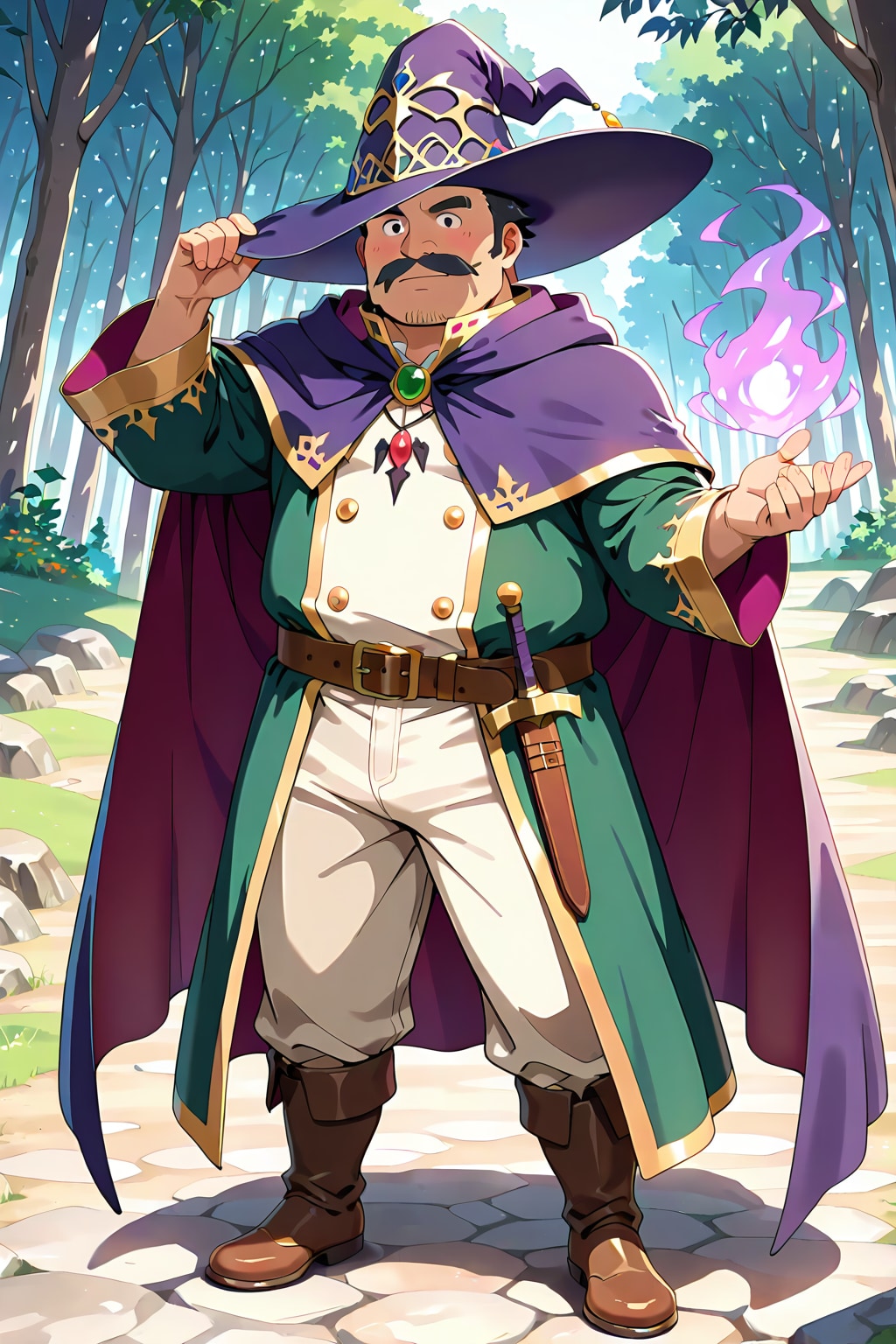 ファンタジー洞窟フロンティア、大柄男性賢者1-1-1 | の人気AIイラスト・グラビア