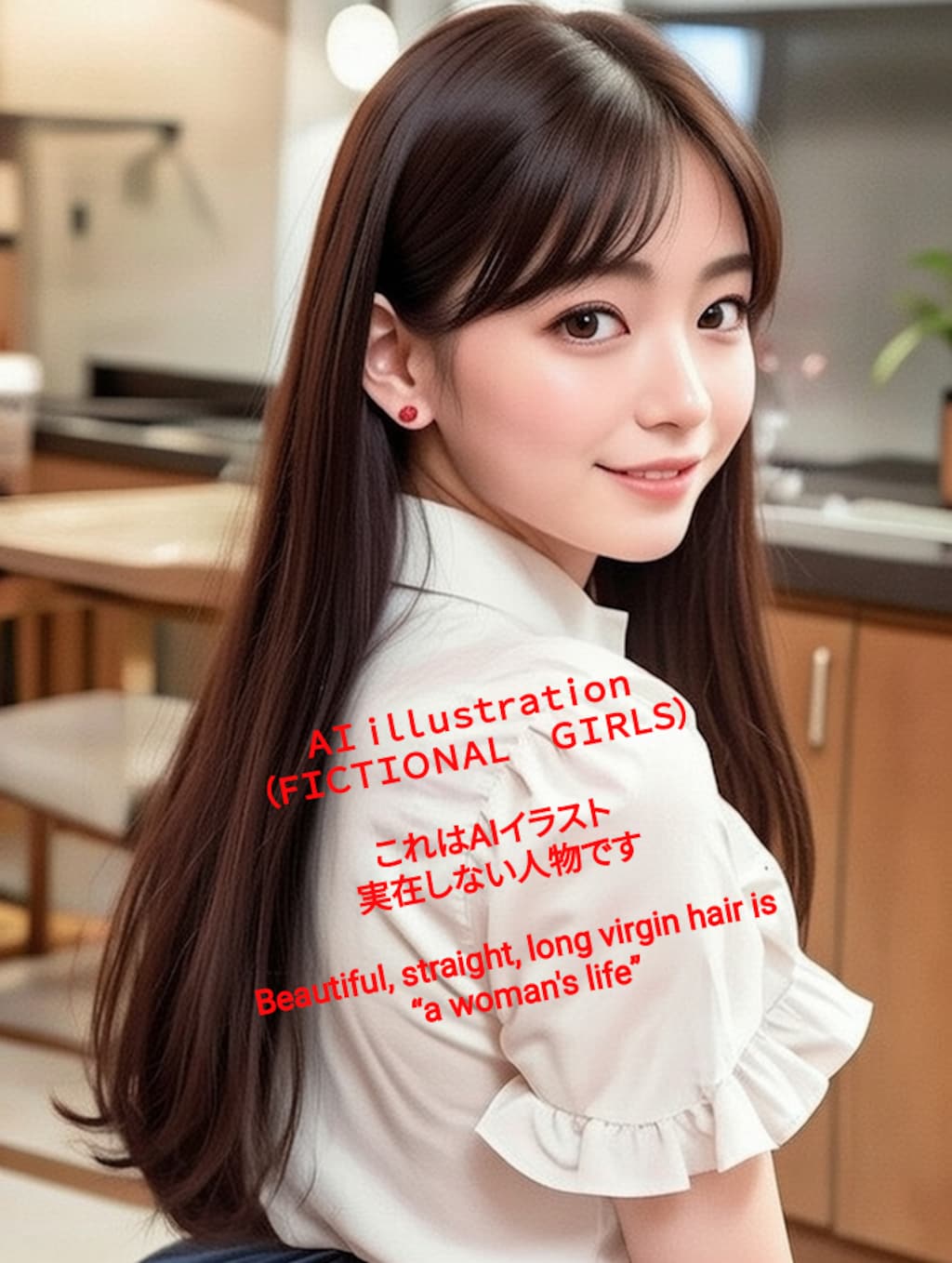 ポニーテールを解いた美少女はストレートロングヘア