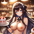 裸ニーソのメイドとケーキ 8枚目