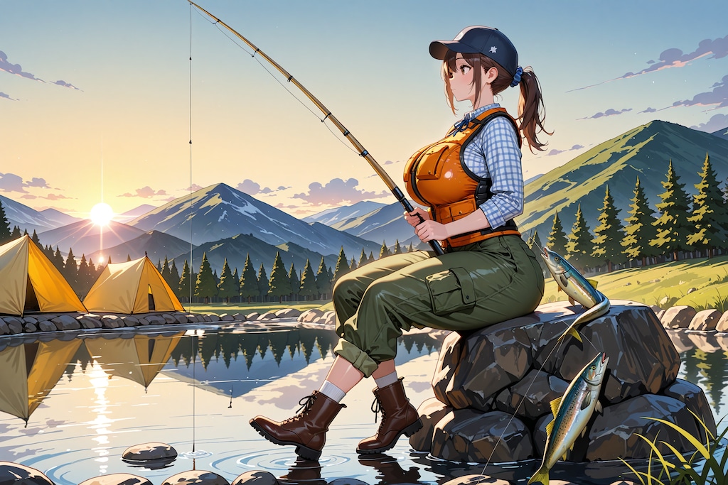 キャンプしながらフィッシング