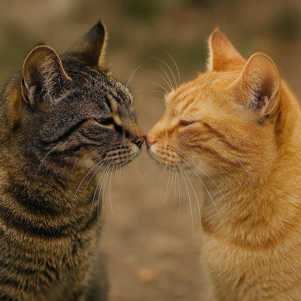 鼻チューする猫