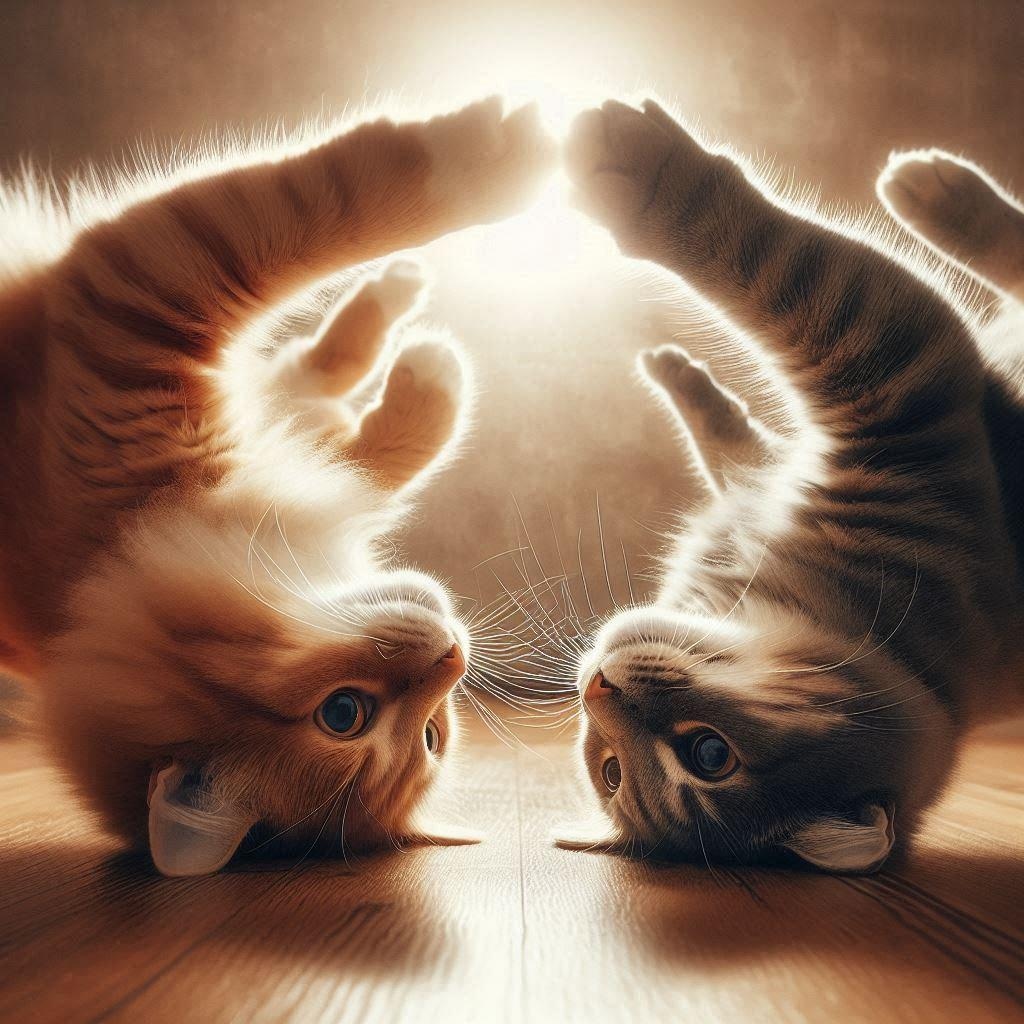 鼻チューする猫