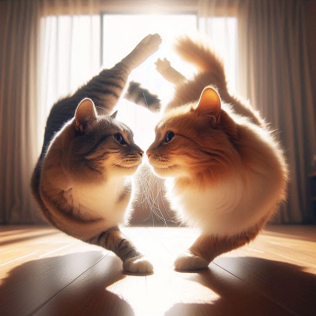 鼻チューする猫