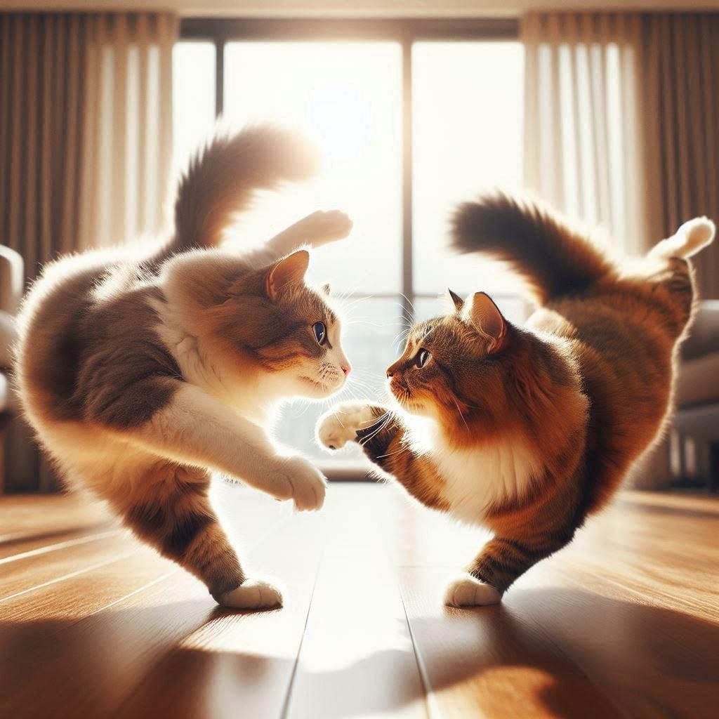 鼻チューする猫