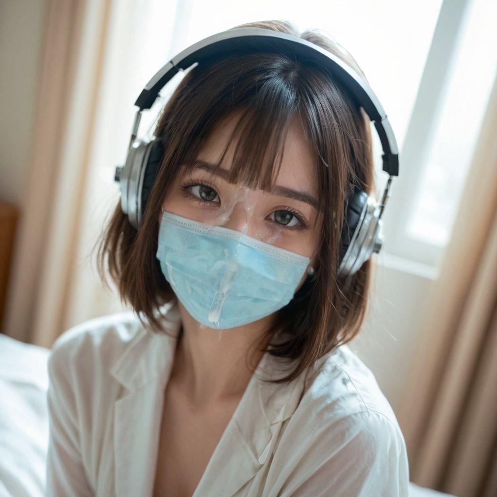 マスク女子にぶっかけ