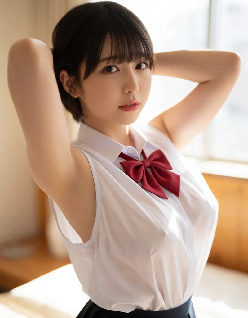 女の子、かまえる