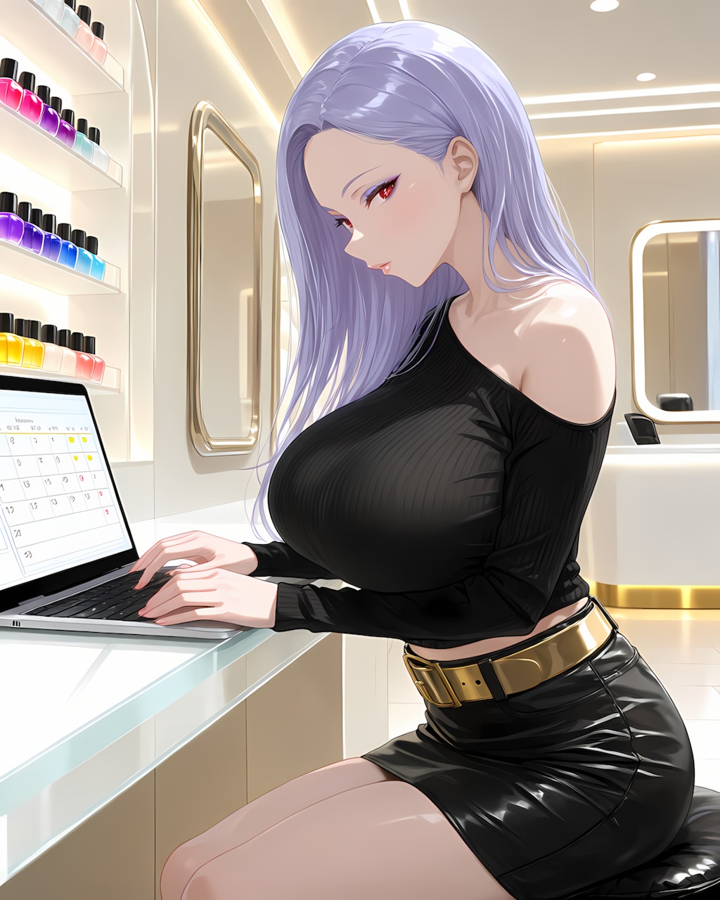 午後シフト前の真剣スケジュール確認💻✨
