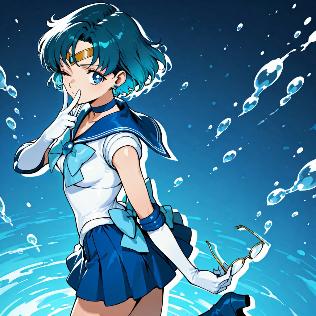 マーキュリー、眼鏡を外す | の人気AIイラスト・グラビア